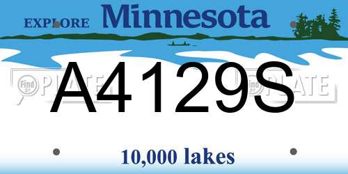 A4129S Minnesota License Plate