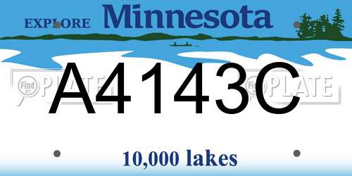 A4143C Minnesota License Plate