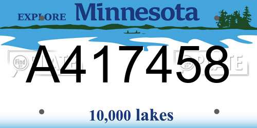 A417458 Minnesota License Plate