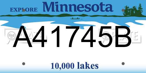 A41745B Minnesota License Plate