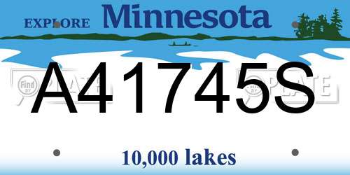 A41745S Minnesota License Plate