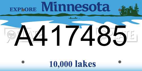 A417485 Minnesota License Plate