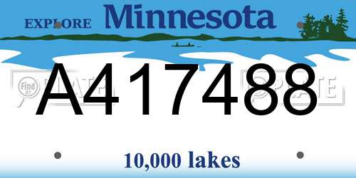 A417488 Minnesota License Plate