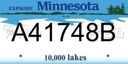 A41748B Minnesota License Plate