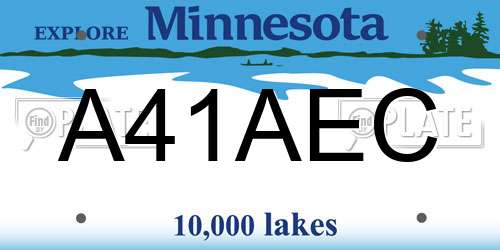 A41AEC Minnesota License Plate