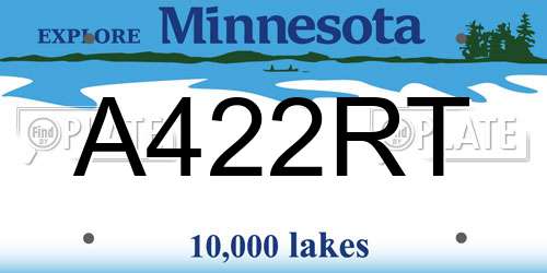 A422RT Minnesota License Plate