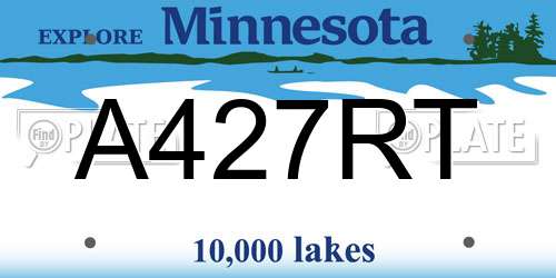 A427RT Minnesota License Plate
