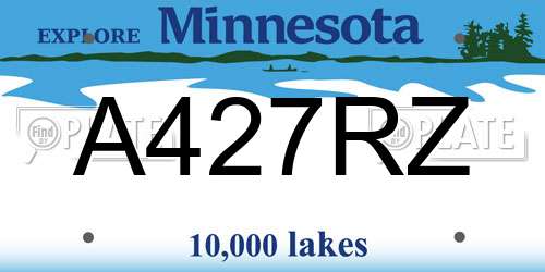 A427RZ Minnesota License Plate