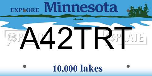 A42TRT Minnesota License Plate
