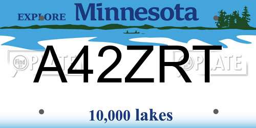 A42ZRT Minnesota License Plate