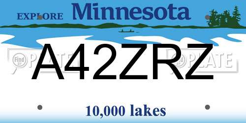 A42ZRZ Minnesota License Plate