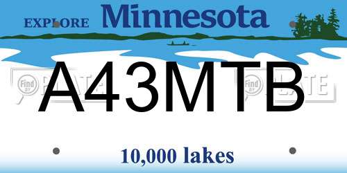 A43MTB Minnesota License Plate