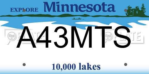 A43MTS Minnesota License Plate