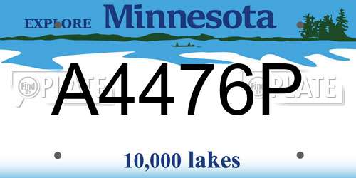 A4476P Minnesota License Plate