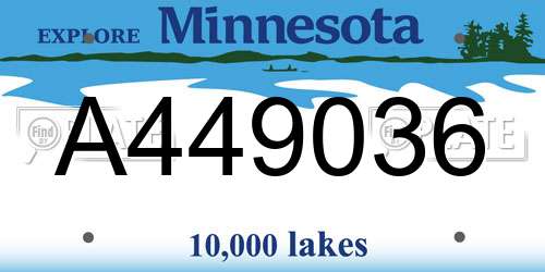 A449036 Minnesota License Plate