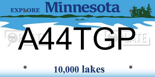 A44TGP Minnesota License Plate