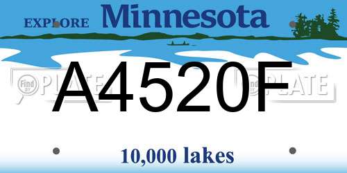 A4520F Minnesota License Plate