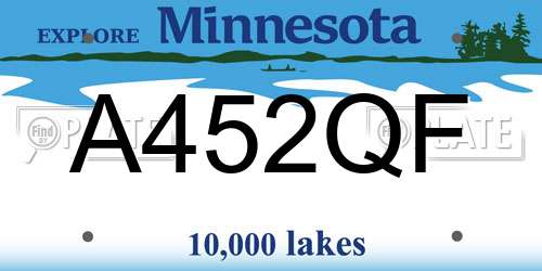 A452QF Minnesota License Plate