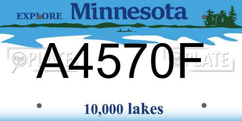 A4570F Minnesota License Plate