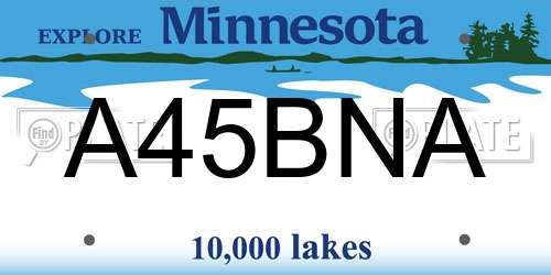 A45BNA Minnesota License Plate