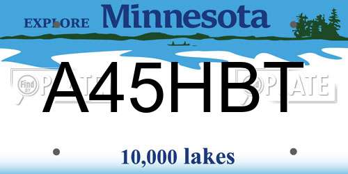 A45HBT Minnesota License Plate