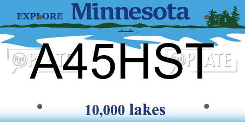 A45HST Minnesota License Plate