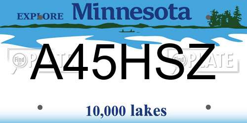 A45HSZ Minnesota License Plate