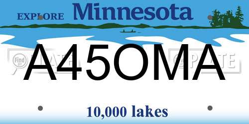 A45OMA Minnesota License Plate