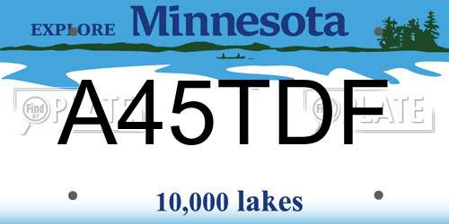A45TDF Minnesota License Plate