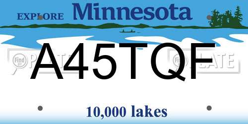 A45TQF Minnesota License Plate