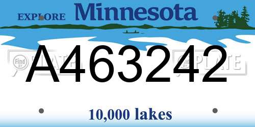 A463242 Minnesota License Plate