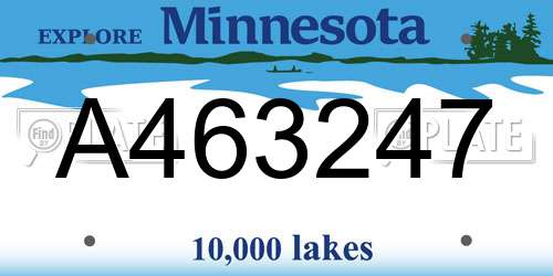 A463247 Minnesota License Plate