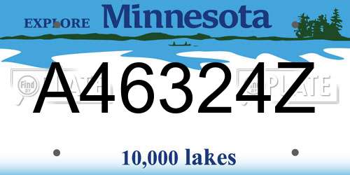 A46324Z Minnesota License Plate