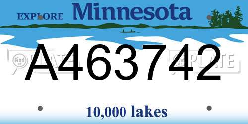 A463742 Minnesota License Plate