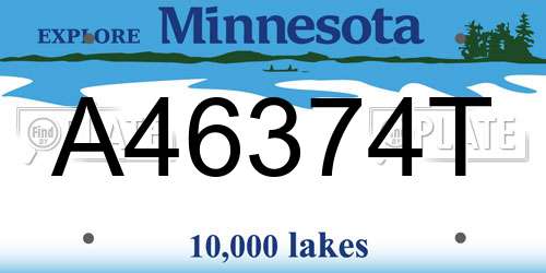 A46374T Minnesota License Plate