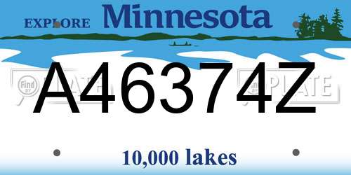 A46374Z Minnesota License Plate