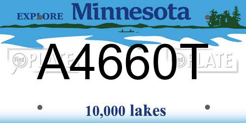 A4660T Minnesota License Plate