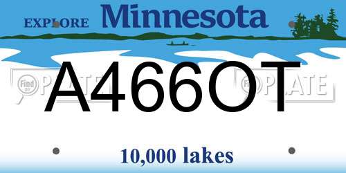 A466OT Minnesota License Plate