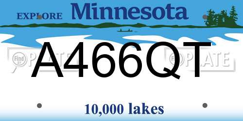 A466QT Minnesota License Plate