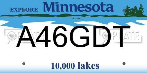 A46GDT Minnesota License Plate