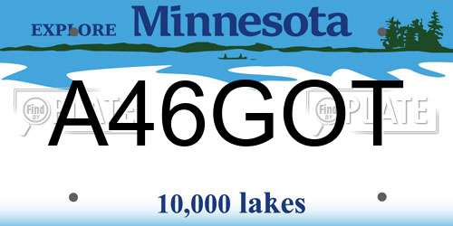 A46GOT Minnesota License Plate