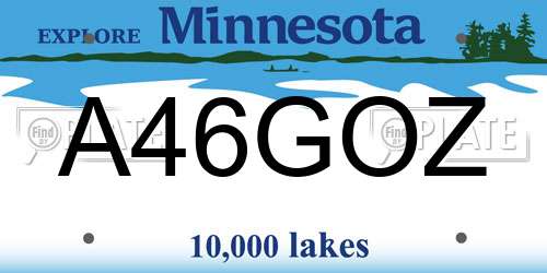 A46GOZ Minnesota License Plate