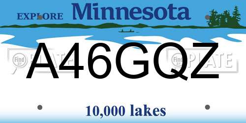 A46GQZ Minnesota License Plate