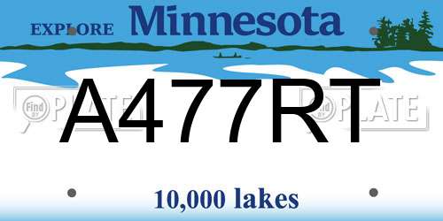 A477RT Minnesota License Plate