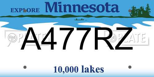 A477RZ Minnesota License Plate