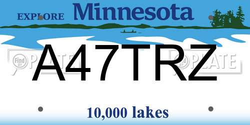 A47TRZ Minnesota License Plate