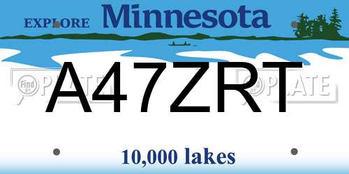 A47ZRT Minnesota License Plate