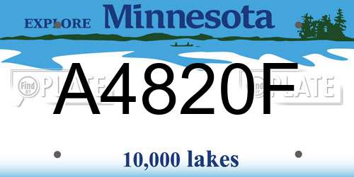 A4820F Minnesota License Plate