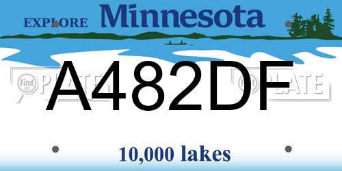 A482DF Minnesota License Plate
