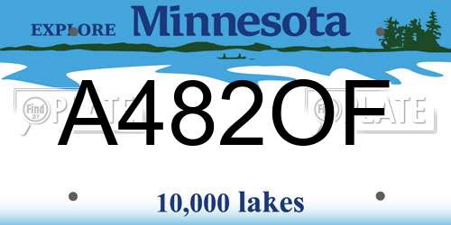 A482OF Minnesota License Plate